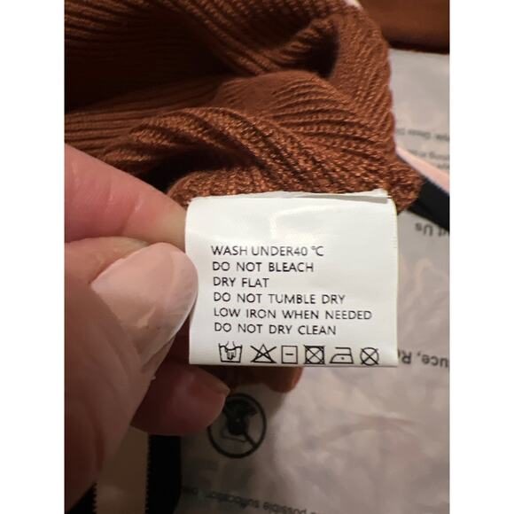 Off the Shoulder Boat Neck Contrast Long Sleeve Knit Belted Sweater Dress Size M - Picture 14 of 14